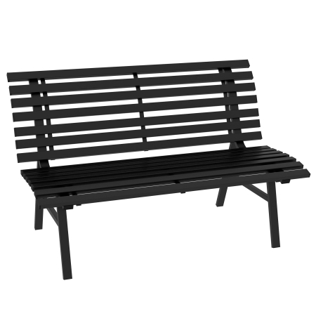 Gradina & balcon -  Banca pentru Gradina, Banca de Exterior pentru Terasa cu sezut si Spatar cu Lamele, 123x67x79 cm, Negru