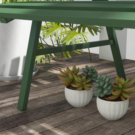  Banca pentru Gradina, Banca de Exterior pentru Terasa cu sezut si Spatar cu Lamele, 123x67x79 cm, Verde [8]