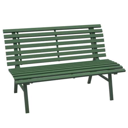 Mobilier gradina si terasa -  Banca pentru Gradina, Banca de Exterior pentru Terasa cu sezut si Spatar cu Lamele, 123x67x79 cm, Verde