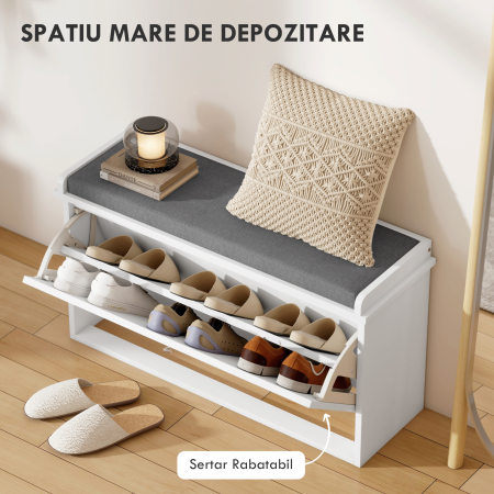 Banca pentru pantofi , banca de intrare cu sertar rabatabil [3]