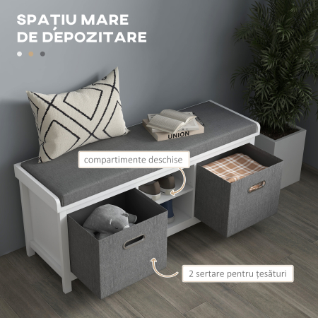  Banca pentru Pantofi cu Scaun, Banca de Depozitare [4]