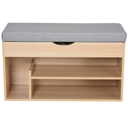  Banca pentru Pantofi din Lemn cu sezut Captusit si Compartiment Ascuns 80x30x48 cm [7]