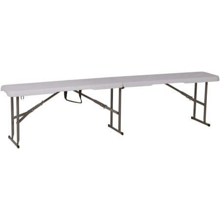 Gradina - Banca pliabila pentru evenimente si catering, 183x28x43 cm, din HDPE si otel, alb