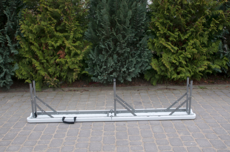 Banca pliabila gradina sau catering, cadru otel acoperit pulbere, HDPE rezistent apa, 180x24.5x42 cm, alb [1]