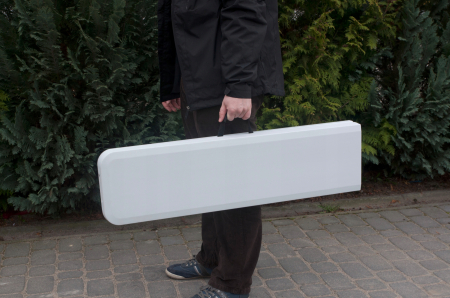 Banca pliabila gradina sau catering, cadru otel acoperit pulbere, HDPE rezistent apa, 180x24.5x42 cm, alb [5]