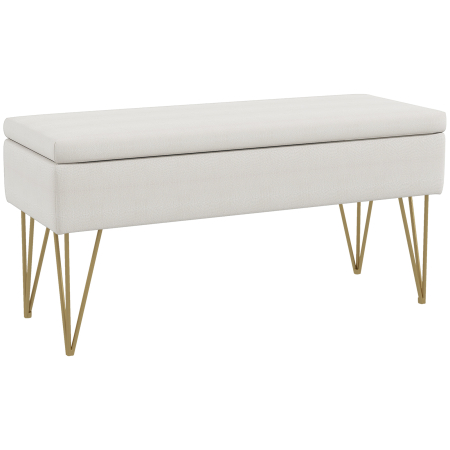 Living & hol -  Bancuta Otoman 100 cm - Tapitata cu Depozitare & Picioare Elegante