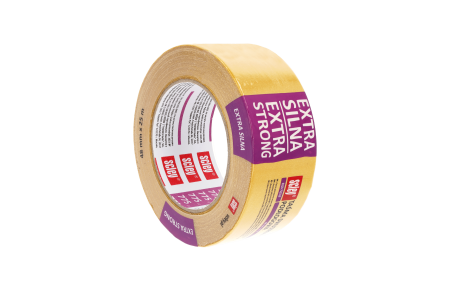 Unelte de vopsit si tencuit - Banda dublu adeziva Scley *775*, extra puternica, ranforsata, 48 mm x 25 m
