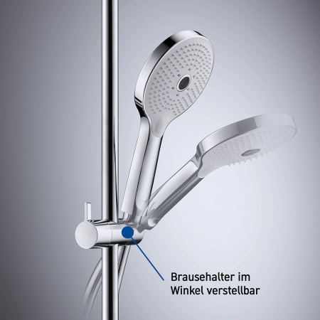 Bara de dus Duravit UV0600003046, dus, montaj pe perete, suport para dus incorporat, universal, negru [3]