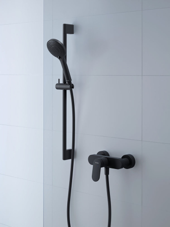Bara de dus Duravit UV0600003046, dus, montaj pe perete, suport para dus incorporat, universal, negru [2]
