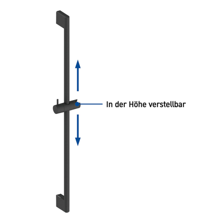 Bara de dus Duravit UV0600003046, dus, montaj pe perete, suport para dus incorporat, universal, negru [1]