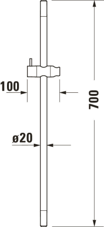 Bara de dus Duravit UV0600003046, dus, montaj pe perete, suport para dus incorporat, universal, negru [4]