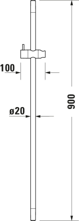 Bara de dus Duravit UV0600004046, dus, montaj pe perete, suport para dus incorporat, universal, negru [2]