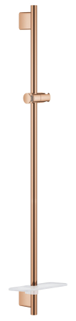 Pare, furtunuri si accesorii - Bara de dus Grohe 26603DA0, SmartActive, aparenta, 900 mm, glisor, etajera, lucios, cupru