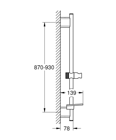Bara de dus Grohe 26603DL0, SmartActive, aparenta, 900 mm, glisor, etajera, mat, cupru [3]