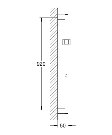 Bara de dus Grohe 27841000, dus Euphoria Cube, montaj pe perete, suport para dus incorporat, universal, crom [2]
