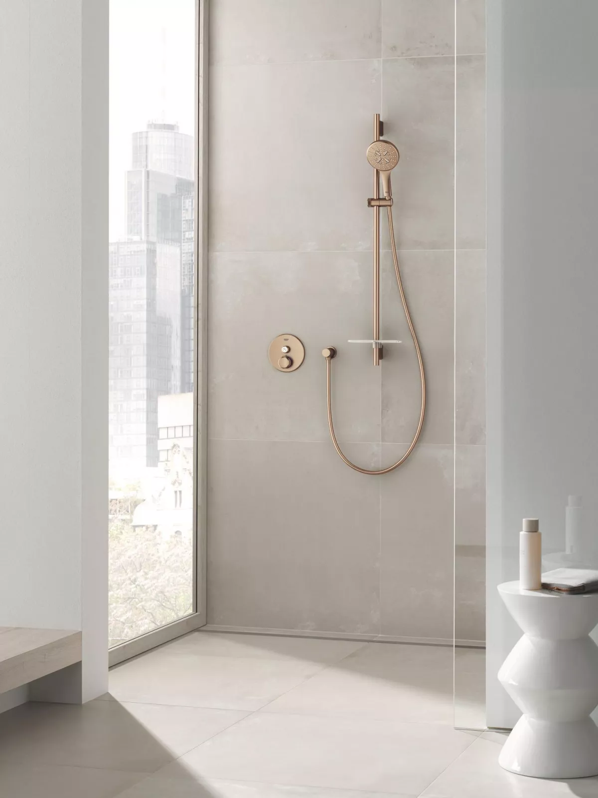 Bara de dus Grohe SmartActive, aparenta, 900 mm, glisor, etajera, mat, cupru, 26603DL0 [2]