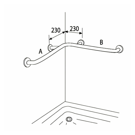 Bara de siguranta pe colt, Thermomat, 67 x 67 cm, alb [1]