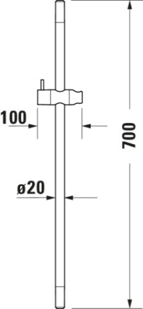 Bara dus Duravit UV0600003010, 700 mm, 70 mm, universal, suport dus reglabil, pe perete, metal, abs, Crom [4]