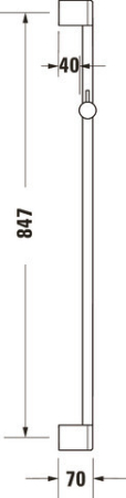 Bara dus Duravit UV0600004004, 700 mm, 70 mm, universal, suport dus reglabil, pe perete, metal, abs, Bronz [1]