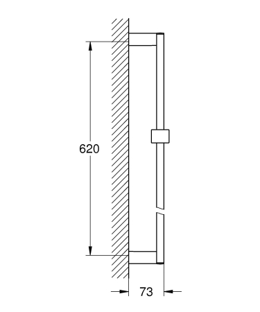 Bara dus Grohe 27892000, 620 mm, 73 mm, universal, suport dus reglabil, pe perete, plastic, metal, Crom [4]