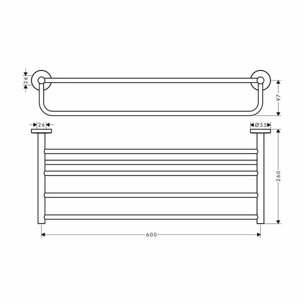 Bara portprosop crom Hansgrohe Logis Universal 600 mm [1]