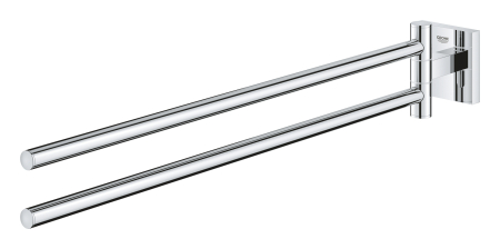 Bara prosop dubla Grohe 40976000, 438 mm, 69 mm, 2 orificii instalare, 2 rafturi, pivotanta, pe perete, Crom [2]