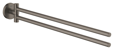 Accesorii baie - Bara prosop dubla Grohe 41183AL0, Start, aparenta, 440 mm, pivotanat, metal, mat, grafit