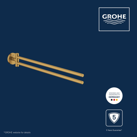 Bara prosop dubla Grohe 41183GN0, Start, aparenta, 440 mm, pivotanat, metal, mat, auriu [5]