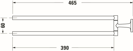 Bara prosop Duravit 0099410400, Starck T, tip instalare pe perete, numar orificii instalare 2, bronz [3]