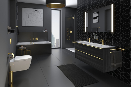 Bara prosop Duravit 0099413400, Starck T, tip instalare pe perete, numar orificii instalare 2, auriu [3]