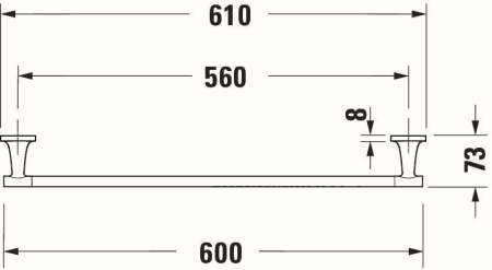 Bara prosop Duravit 0099424600, Starck T, tip instalare pe perete, numar orificii instalare 2, negru [6]