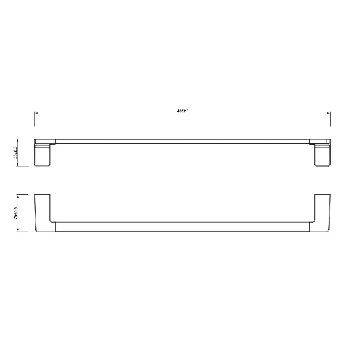 Bara prosop Fdesign Piazza, 450 mm, pe perete, metal, crom, FD6-PZA-03-11 [1]