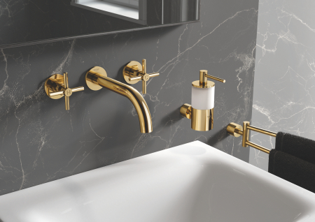 Bara prosop Grohe 40308GL3, Atrio, 489 mm, pe perete, pivotant, metal, lucios, auriu [1]
