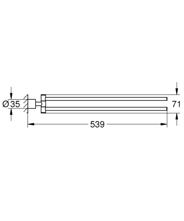 Bara prosop Grohe 40308GL3, Atrio, 489 mm, pe perete, pivotant, metal, lucios, auriu [2]