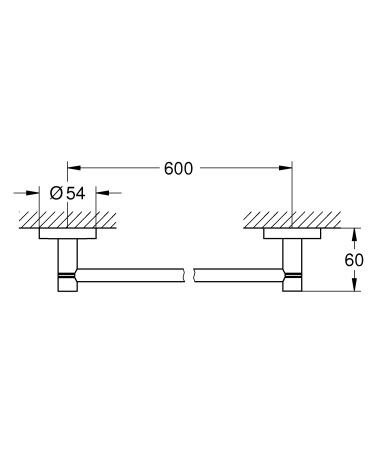 Bara prosop Grohe 40366GN1, Essentials, 600 mm, metal, mat, auriu [1]