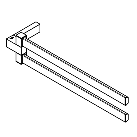 Bara prosop Grohe 40768000, Suport prosop Selection Cube, tip instalare pe perete, numar orificii instalare 2, crom [4]