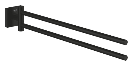 Accesorii baie - Bara prosop Grohe 409762430, 438 mm, 69 mm, 2 orificii instalare, 2 rafturi, pe perete, metal, Negru