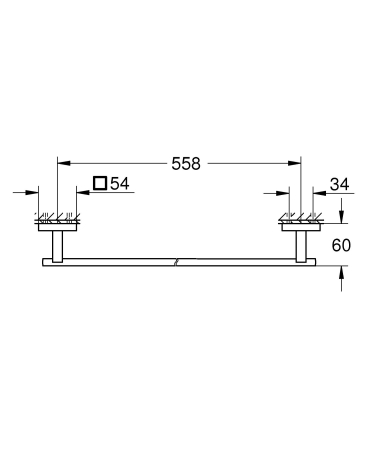 Bara prosop Grohe 41089DC0, Start Cube, pe perete, 600 mm, metal, mat, otel satinat [3]