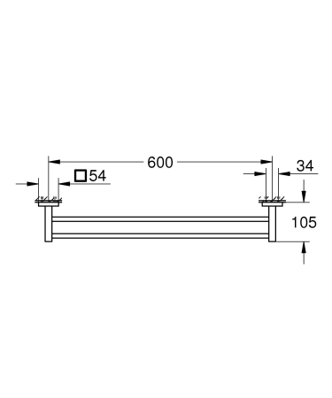 Bara prosop Grohe 41104DC0, Start Cube, pe perete, 654 mm, metal, mat, otel satinat [3]