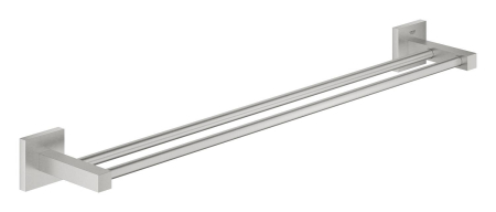 Cuiere si suporturi prosoape - Bara prosop Grohe 41104DC0, Start Cube, pe perete, 654 mm, metal, mat, otel satinat