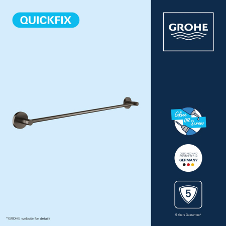 Bara prosop Grohe 41178AL0, Start, aparent, 600 mm, metal, mat, grafit [4]