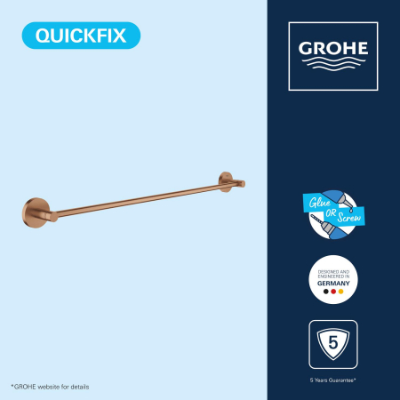 Bara prosop Grohe 41178DL0, Start, aparent, 600 mm, metal, mat, cupru [7]