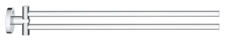 Bara prosop Grohe 41183000, 439 mm, 61 mm, 2 orificii instalare, 2 rafturi, pivotanta, pe perete, Crom [1]