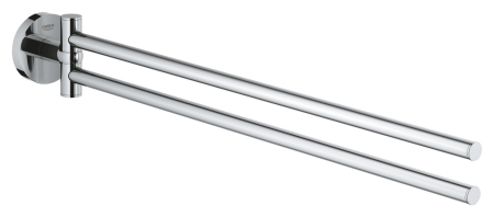 Accesorii baie - Bara prosop Grohe 41183000, 439 mm, 61 mm, 2 orificii instalare, 2 rafturi, pivotanta, pe perete, Crom
