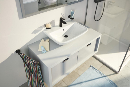 Bara prosop Grohe 411832430, 439 mm, 61 mm, 2 orificii instalare, 2 rafturi, pivotanta, pe perete, Negru [4]