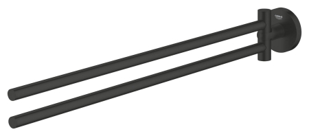 Bara prosop Grohe 411832430, 439 mm, 61 mm, 2 orificii instalare, 2 rafturi, pivotanta, pe perete, Negru [1]
