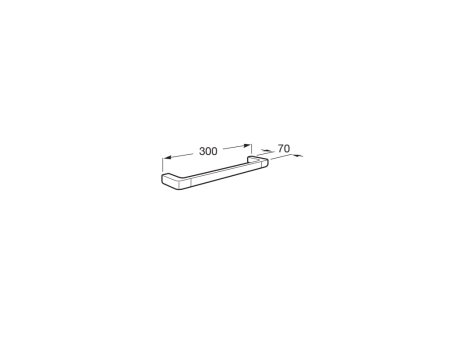 Bara prosop Roca A817039NM0, 300 mm, 70 mm, 2 orificii instalare, 1 rafturi, pe perete, metal, Negru [1]