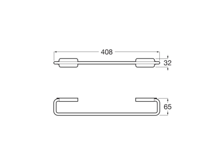 Bara prosop Roca A817724NB0, 408 mm, 65 mm, 2 orificii instalare, 1 rafturi, pe perete, metal, Negru [1]