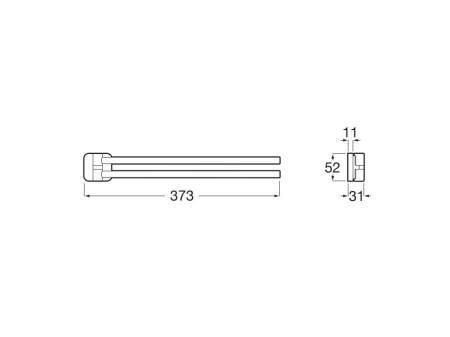Bara prosop Roca A817885C00, 373 mm, 52 mm, 2 orificii instalare, 2 rafturi, pivotanta, pe perete, Crom [1]