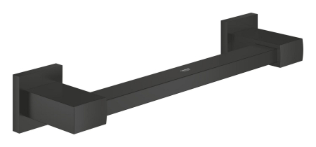 Accesorii baie - Bara sustinere Grohe 410942430, 354 mm, 81 mm, 2 orificii instalare, pe perete, metal, elemente fixare ascunse, Negru